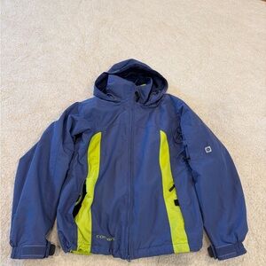 Columbia Convert winter blue and Lime Green Ski Jacket with Hood